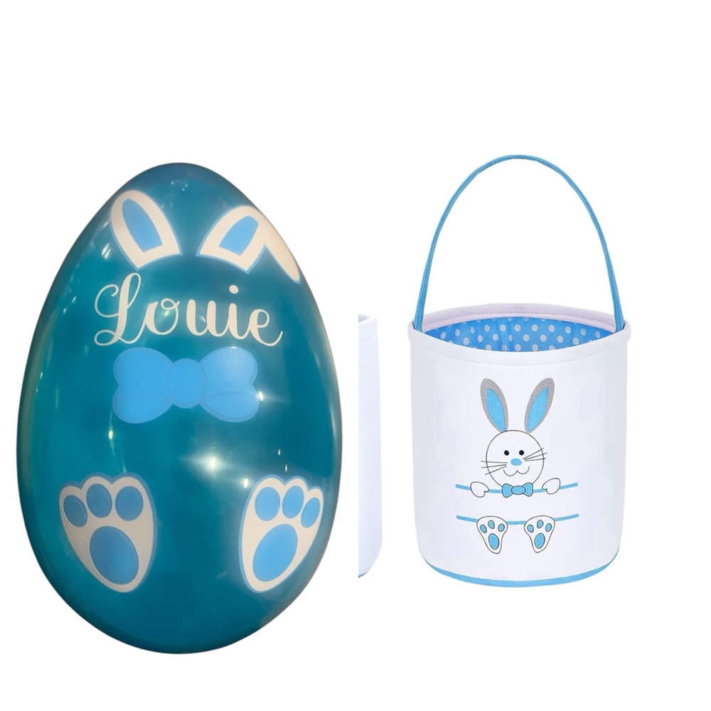 Jumbo Fillable Easter Egg and Bunny Basket Set